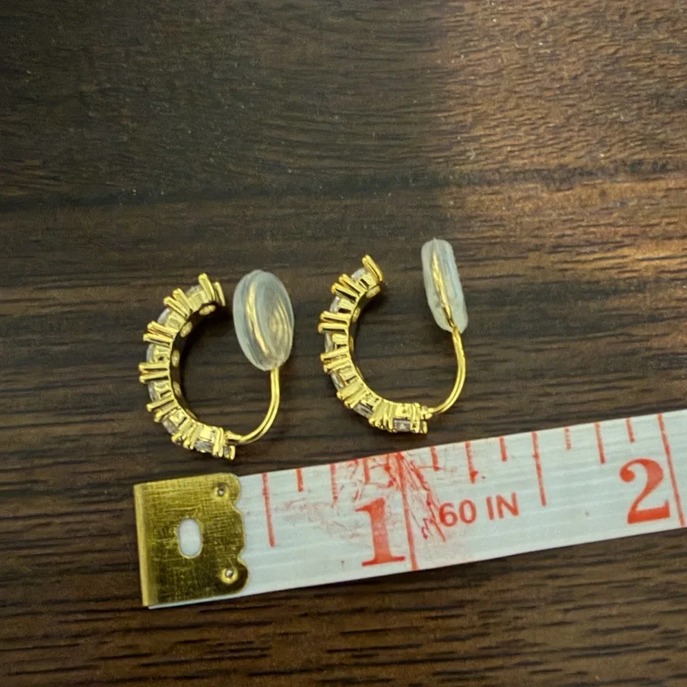 Elegant Gold Hoop Clip-On Earrings - Picture 5 of 5
